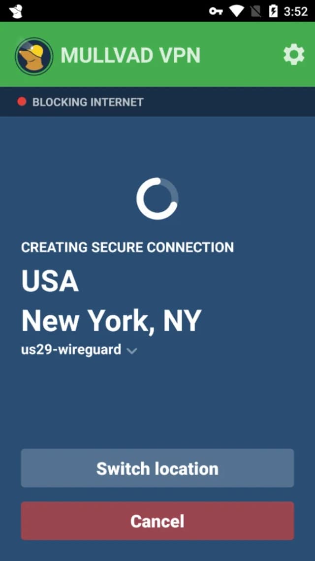 Mullvad VPN screenshot 1