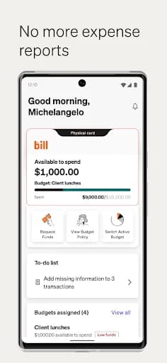 BILL Spend & Expense (Divvy) screenshot 1
