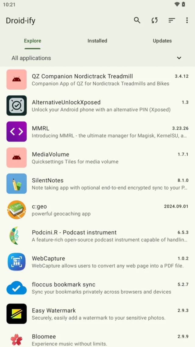 Droid-ify screenshot 1