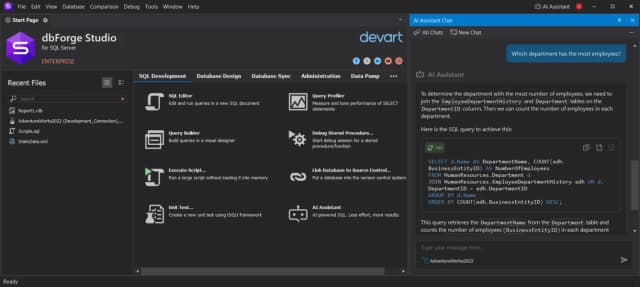 dbForge AI Assistant screenshot 2