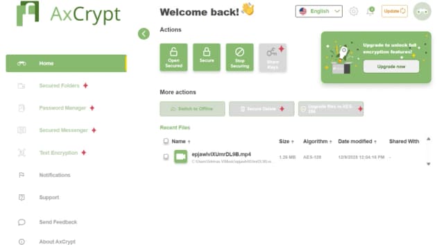AxCrypt screenshot 1