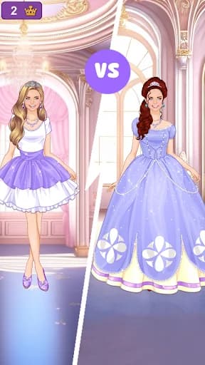 Purple princess dress up game screenshot 1
