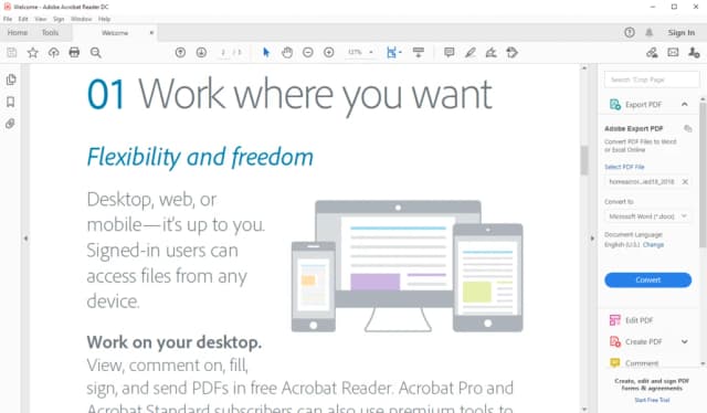 Adobe Acrobat Reader DC screenshot 1