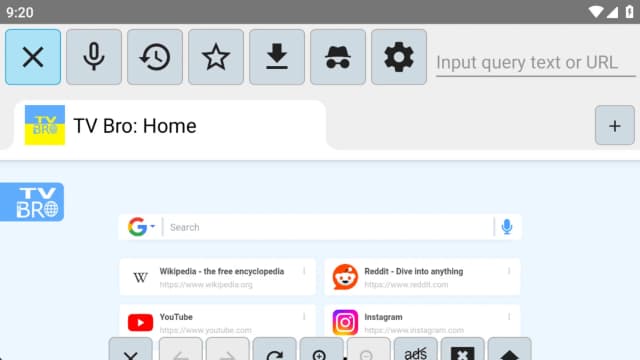 TV Bro: TV Web Browser screenshot 1