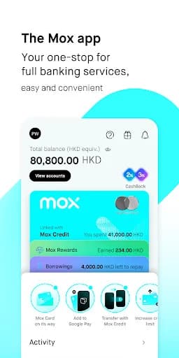Mox Bank screenshot 1
