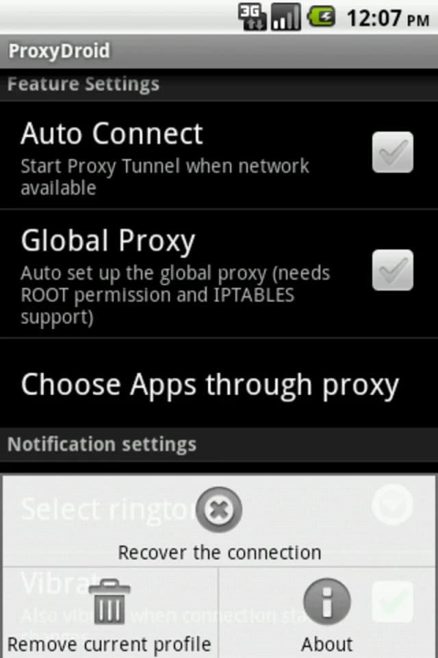 ProxyDroid screenshot 1