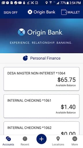 Origin Bank screenshot 2