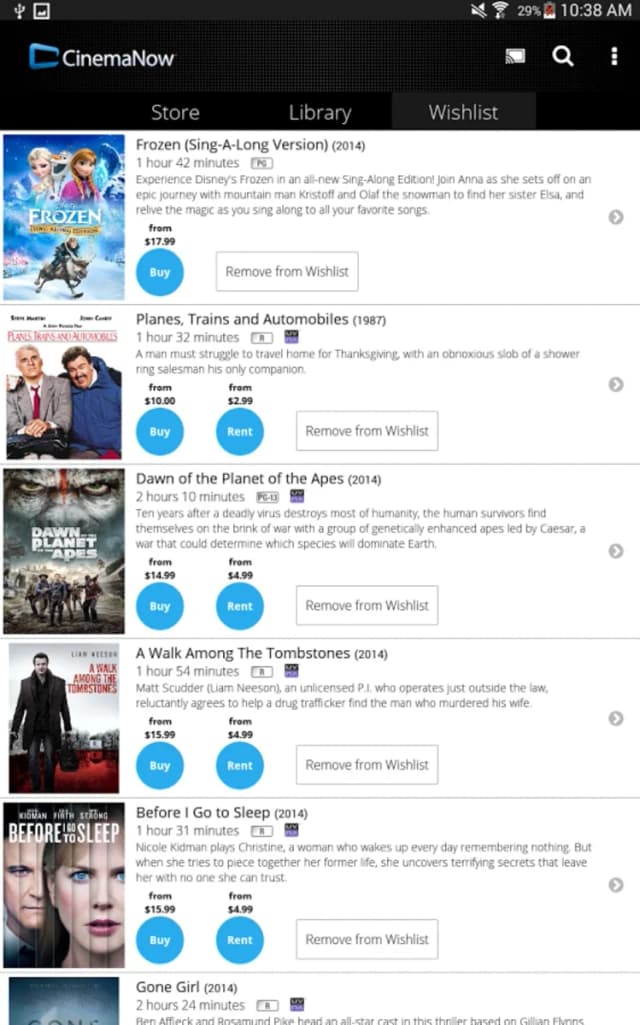 CinemaNow screenshot 3