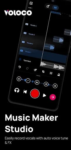 Voloco: Auto Vocal Tune Studio screenshot 1