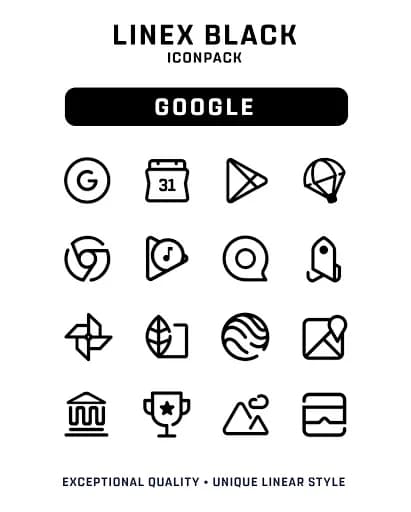 LineX Black Icon Pack screenshot 2