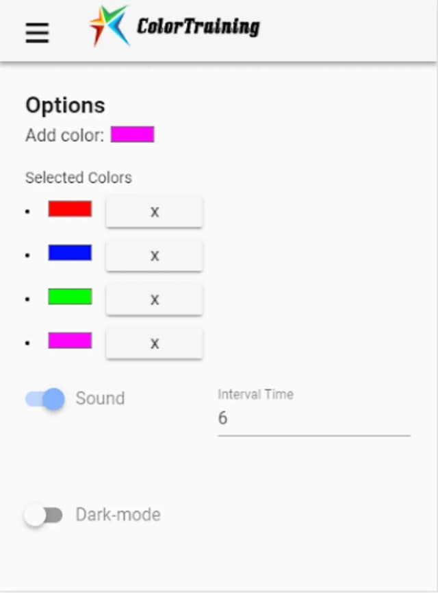 Color training screenshot 1