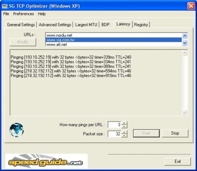 TCP Optimizer screenshot 2