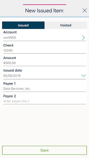 NB|AZ Positive Pay screenshot 2