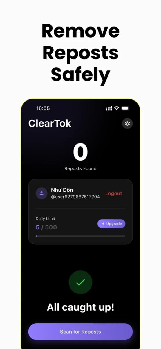 ClearTok screenshot 1