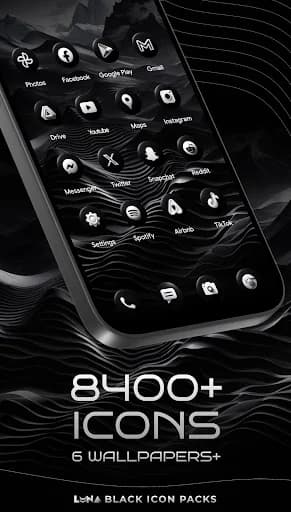 Luna Black Icon Pack screenshot 1