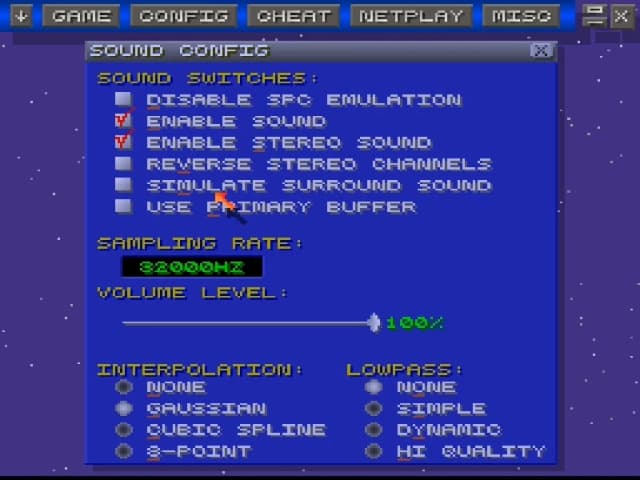 ZSNES screenshot 1