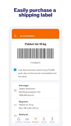 PostNL screenshot 1