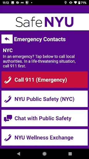 Safe NYU screenshot 2