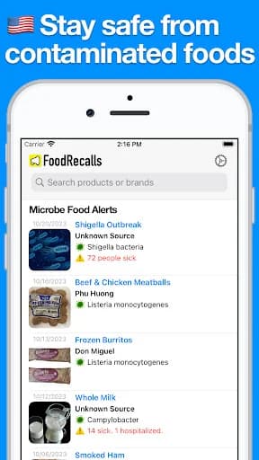 Food Recalls & Alerts screenshot 1