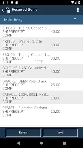 IBM Maximo Transfers Receipts screenshot 3