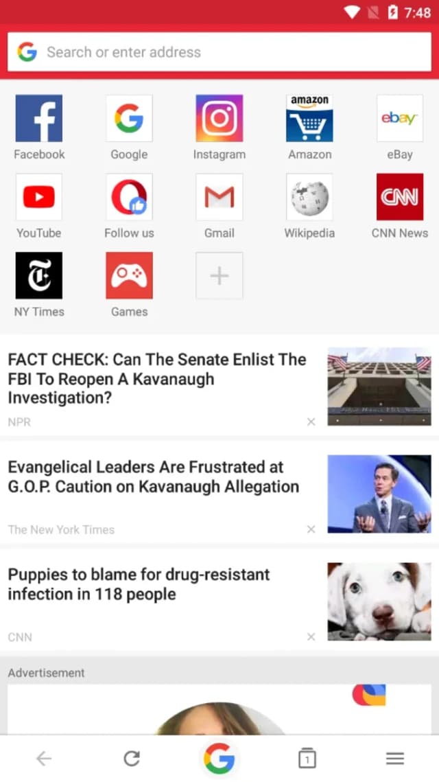 Opera Mini beta screenshot 2