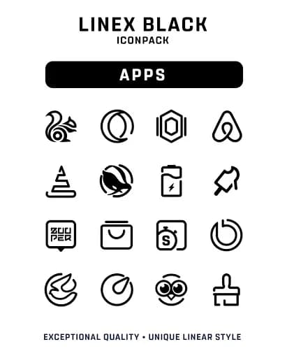 LineX Black Icon Pack screenshot 1