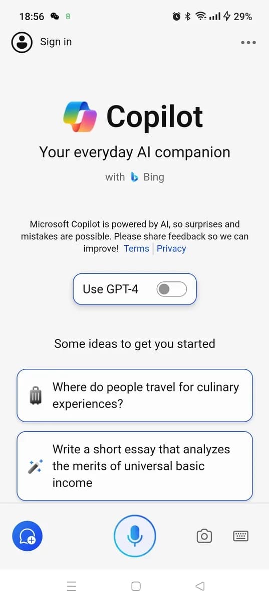 Microsoft Copilot screenshot 1