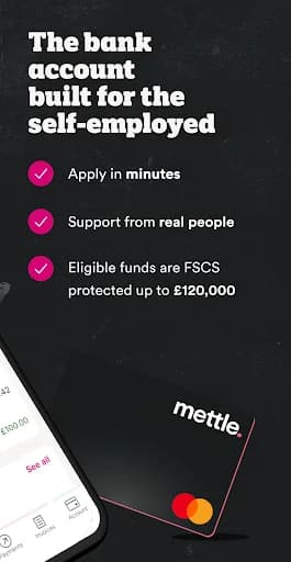 Mettle business bank account screenshot 2