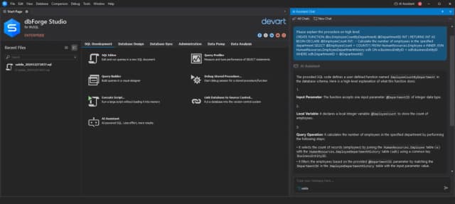 dbForge AI Assistant screenshot 3