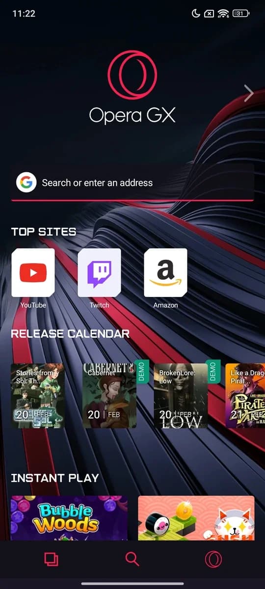 Opera GX screenshot 1