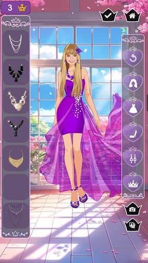 Purple princess dress up game screenshot 6