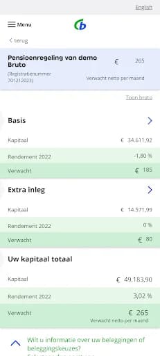 Centraal Beheer PPI screenshot 2