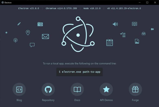Electron screenshot 1
