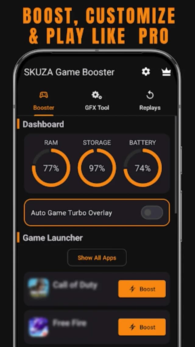 SKUZA Game Booster & GFX Tool screenshot 5