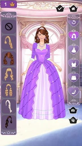 Purple princess dress up game screenshot 4