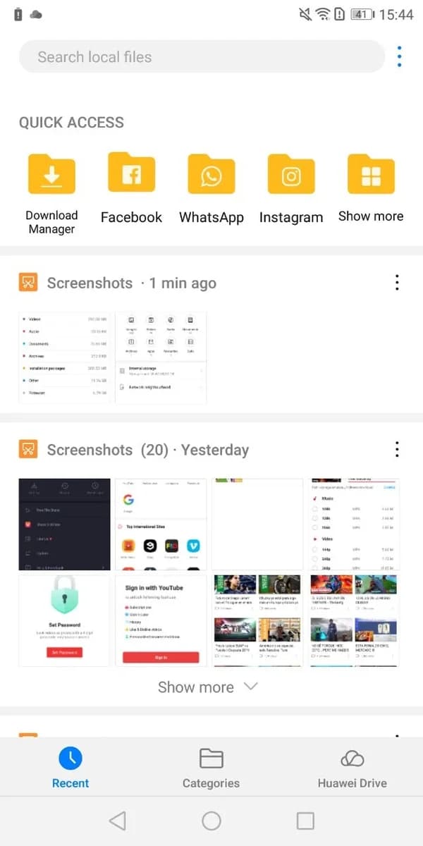Huawei File Manager screenshot 2
