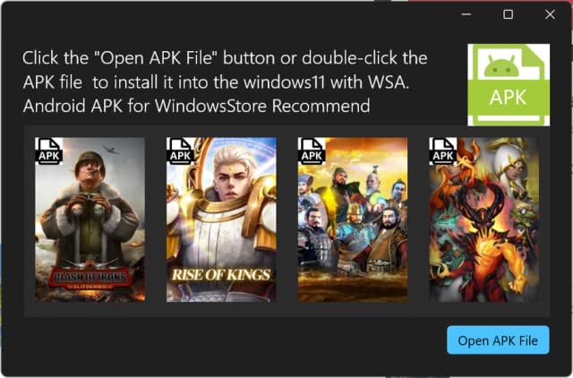 APK Installer on WSA screenshot 1