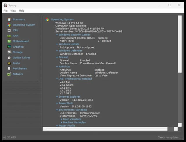 Speccy screenshot 2
