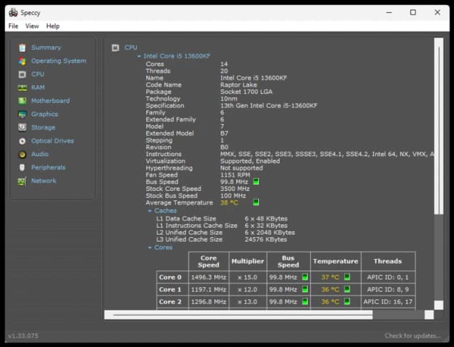 Speccy screenshot 3