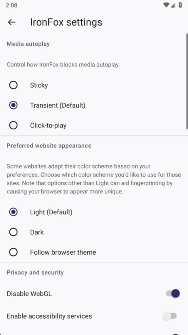 IronFox screenshot 1