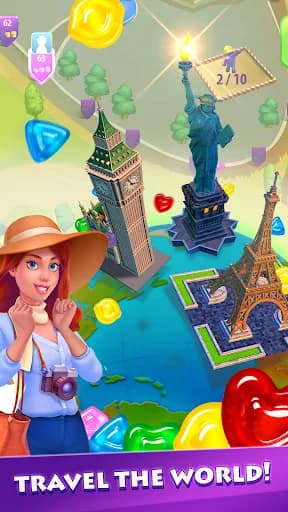Gummy Drop! Match 3 & Travel screenshot 5