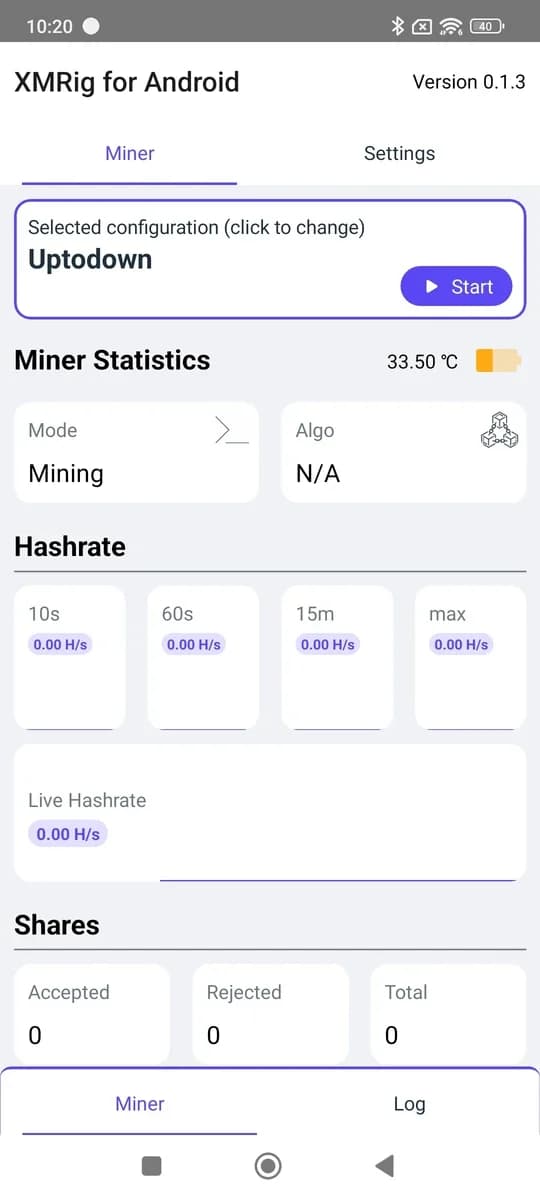 XMRig for Android screenshot 1
