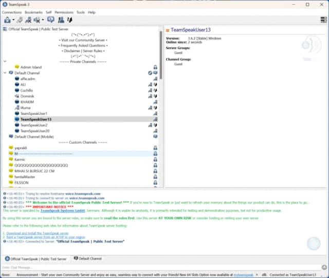 TeamSpeak 3 (Cliente) screenshot 2