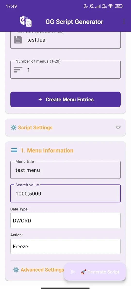 GG Script Generator screenshot 5
