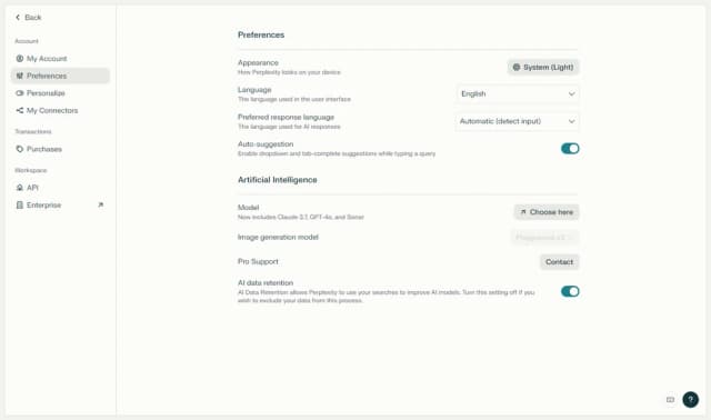 Perplexity screenshot 5