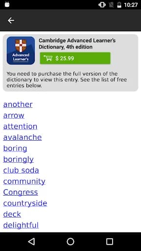 Cambridge English Dictionary screenshot 1