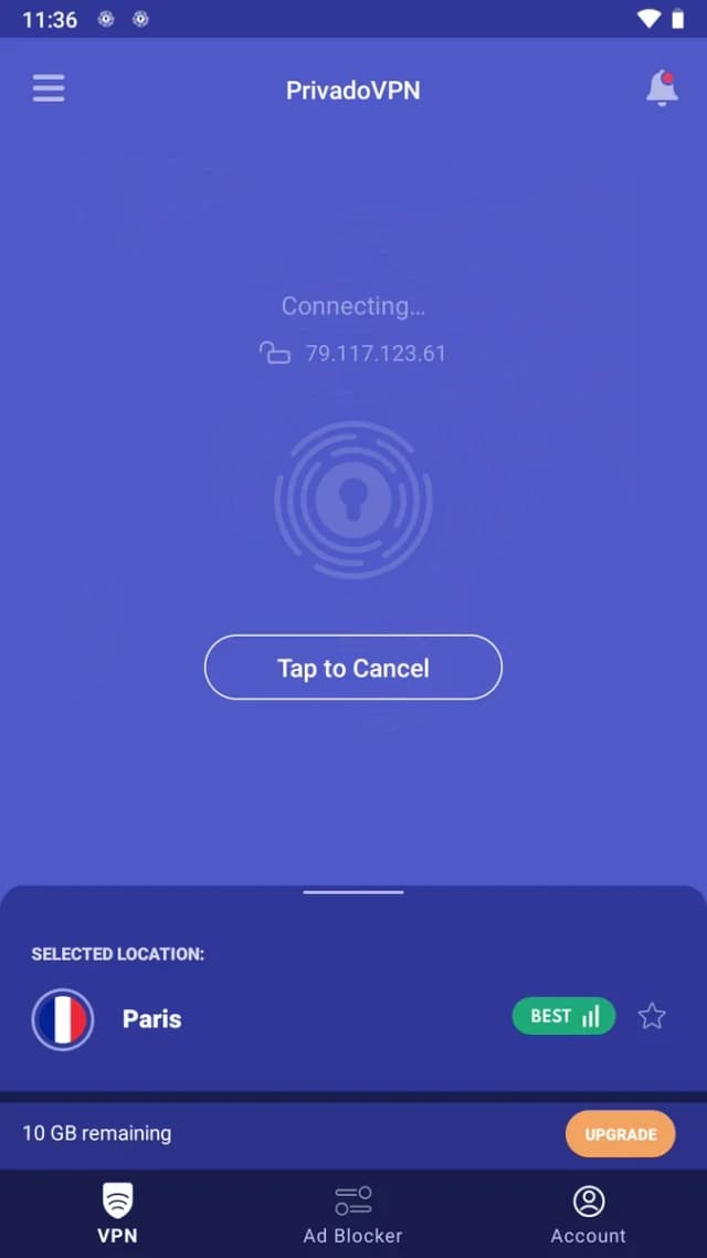 PrivadoVPN screenshot 3