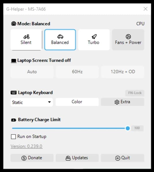 G-Helper screenshot 1