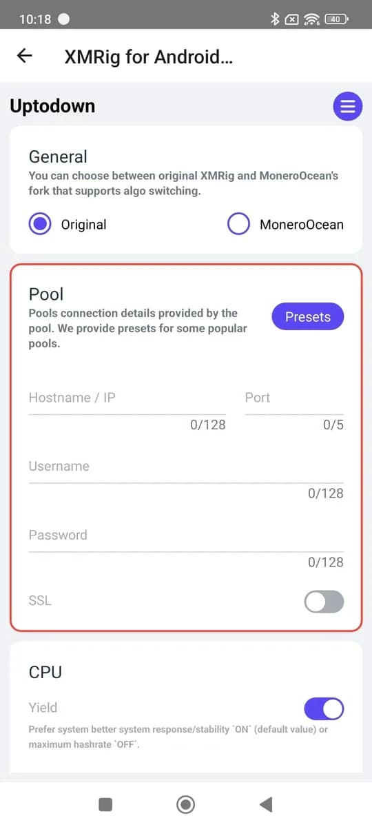 XMRig for Android screenshot 3