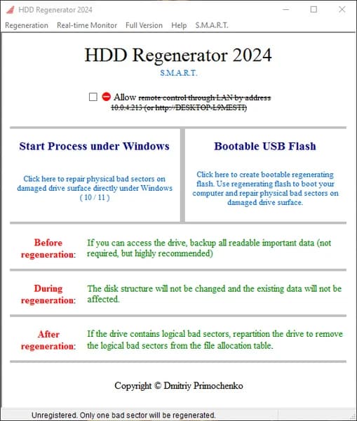 HDD Regenerator screenshot 1